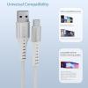 imageNautica USBA to USBC Cable 15W Output Power Durable Braided Cable Fast Charging Premium Quality Universal Compatibility BlackWhite