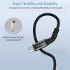 imageNautica USBA to USBC Cable 15W Output Power Durable Braided Cable Fast Charging Premium Quality Universal Compatibility WhiteBlack