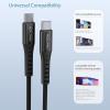 imageNautica USBC to USBC Cable 15W HighSpeed Charging Durable Braided Cable Premium Quality Universal Compatibility WhiteBlack