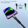 imageNautica USBC to USBC Cable 15W HighSpeed Charging Durable Braided Cable Premium Quality Universal Compatibility WhiteBlack
