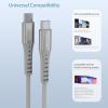 imageNautica USBC to USBC Cable 15W HighSpeed Charging Durable Braided Cable Premium Quality Universal Compatibility WhiteGray