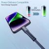 imageNautica USBC to USBC Cable 15W HighSpeed Charging Durable Braided Cable Premium Quality Universal Compatibility WhiteNavy