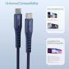 imageNautica USBC to USBC Cable 15W HighSpeed Charging Durable Braided Cable Premium Quality Universal Compatibility WhiteNavy