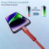 imageNautica USBC to USBC Cable 15W HighSpeed Charging Durable Braided Cable Premium Quality Universal Compatibility WhiteRed