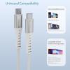 imageNautica USBC to USBC Cable 15W HighSpeed Charging Durable Braided Cable Premium Quality Universal Compatibility WhiteWhite