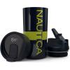 imageNautica Smart Coffee Tumbler Smart Water Bottle Stainless Steel Vacuum Insulated Water Bottle with Straw Lid LED Display Bottle Keeps Hot or Cold Sports Edition Navy Lime 17 OZ