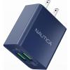 imageNautica USBA Dual Port Wall Charger 2X USBA Port 105 Output Dual Port Quick Charger Compatible with Smartphones Tablets Powerbanks WhiteNavy