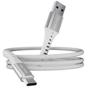 imageNautica USBA to USBC Cable 15W Output Power Durable Braided Cable Fast Charging Premium Quality Universal Compatibility WhiteWhite