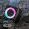 imageNautica Portable Bluetooth Speaker Wireless IPX5 Splashproof Integrated Phone Holder 15 Hours Playtime Dynamic Led Lights TWS Pairing Pure Bass for Home Outdoor Black  OrangeBlack