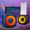 imageNautica Portable Bluetooth Speaker Wireless IPX5 Splashproof Integrated Phone Holder 15 Hours Playtime Dynamic Led Lights TWS Pairing Pure Bass for Home Outdoor Black  OrangeBlack