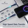 imageNautica USB C to Lighting Cable with LED Light 4FT iPhone Charger Cable Type C to Lighting Cable Lighting to Type C Fast Charging Cord Compatible with iPhone Xs Airpods and Many More