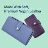 imageNautica Womens Be Shore Vegan Leather RFID Wallet Zip Around Clutch Large Slim Phone Case and Multi Card Organizer Black JacquardAloha Pink