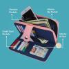 imageNautica Womens Be Shore Vegan Leather RFID Wallet Zip Around Clutch Large Slim Phone Case and Multi Card Organizer Black JacquardFuego Red