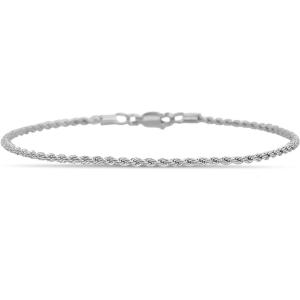 imageNautica Mens Chain Bracelet  Silver Tone Classic Twist French Rope Chain Bracelet for Women75