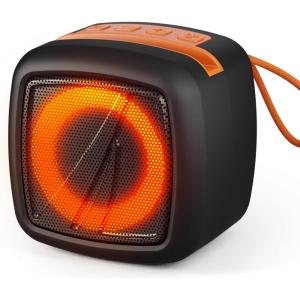 imageNautica Portable Bluetooth Speaker Wireless IPX5 Splashproof Integrated Phone Holder 15 Hours Playtime Dynamic Led Lights TWS Pairing Pure Bass for Home Outdoor Black  OrangeBlack  Orange