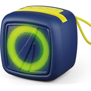 imageNautica Portable Bluetooth Speaker Wireless IPX5 Splashproof Integrated Phone Holder 15 Hours Playtime Dynamic Led Lights TWS Pairing Pure Bass for Home Outdoor Black  OrangeNavy  Yellow