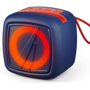 imageNautica Portable Bluetooth Speaker Wireless IPX5 Splashproof Integrated Phone Holder 15 Hours Playtime Dynamic Led Lights TWS Pairing Pure Bass for Home Outdoor Black  OrangeNavy  Red