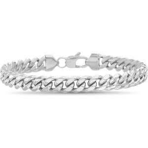 imageNautica Stainless Steel Cuban Chain Bracelet for Men Lobster Clasp