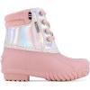 imageNautica Kids Boys ampamp Girls Duck Boots Kids Waterproof Rain Snow Boots Insulated Winter Boots ToddlerLittleBig KidIridescent Pink