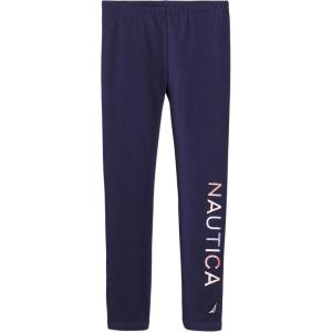 imageNautica Girls Leggings Full Length Pullon Stretch Pants with Elastic Waistband ampamp Logo DetailPeacoat Multi