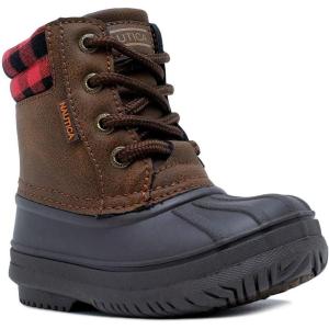 imageNautica Kids Boys ampamp Girls Duck Boots Kids Waterproof Rain Snow Boots Insulated Winter Boots ToddlerLittleBig KidBrowndanubetoddler