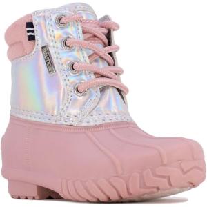imageNautica Kids Boys ampamp Girls Duck Boots Kids Waterproof Rain Snow Boots Insulated Winter Boots ToddlerLittleBig KidIridescent Pink