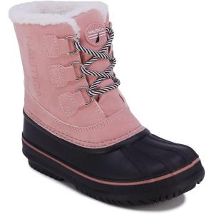 imageNautica Kids Boys ampamp Girls Duck Boots Kids Waterproof Rain Snow Boots Insulated Winter Boots ToddlerLittleBig KidPink Black Whiteayce