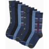 imageNautica Mens Dress Socks  10 Pack Classic Patterned Comfort Fit Casual Socks  Crew Socks for Men Sizes 6125Dark Denim Heather