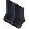 imageNautica Mens Dress Socks  10 Pack Classic Patterned Comfort Fit Casual Socks  Crew Socks for Men Sizes 6125Dark Grey Heather
