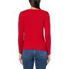 imageNautica Womens Long Sleeve Cable Boatneck SweaterHaute Red