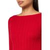 imageNautica Womens Long Sleeve Cable Boatneck SweaterHaute Red