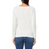 imageNautica Womens Long Sleeve Cable Boatneck SweaterIvory