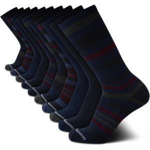 imageNautica Mens Crew Dress Socks  10 Pack LightCushion Crew Length Work Socks for Men  Classic Breathable Mens SocksNavyburgandy