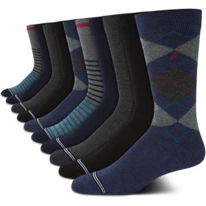 imageNautica Mens Dress Socks  10 Pack Classic Patterned Comfort Fit Casual Socks  Crew Socks for Men Sizes 6125BlueBlack Argyle
