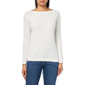 imageNautica Womens Long Sleeve Cable Boatneck SweaterIvory