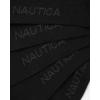 imageNautica Mens Dress Socks  5 Pack Stretch Comfort Crew Socks with Stay Up Cuffs and Reinforced Seams Shoe Size 6125Black Flat Knit