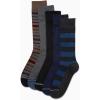 imageNautica Mens Dress Socks  5 Pack Stretch Comfort Crew Socks with Stay Up Cuffs and Reinforced Seams Shoe Size 6125BlueGrey Stripes