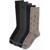imageNautica Mens Dress Socks  5 Pack Stretch Comfort Crew Socks with Stay Up Cuffs and Reinforced Seams Shoe Size 6125BrownBlueBlack