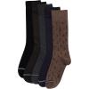 imageNautica Mens Dress Socks  5 Pack Stretch Comfort Crew Socks with Stay Up Cuffs and Reinforced Seams Shoe Size 6125KhakiNavyBlack