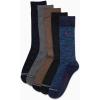 imageNautica Mens Dress Socks  5 Pack Stretch Comfort Stay Up Cuff Crew Socks for Men with Reinforced Seams Shoe Size 6125Dark DenimGrey