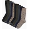 imageNautica Mens Dress Socks  Solid Crew Socks 10 PackBrownBlueBlack