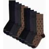 imageNautica Mens Dress Socks  Solid Crew Socks 10 PackBrownGrey Assorted