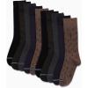 imageNautica Mens Dress Socks  Solid Crew Socks 10 PackKhakiNavyBlack