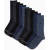 imageNautica Mens Dress Socks  Solid Crew Socks 10 PackMedium Denim Assorted