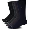imageNautica Mens Dress Socks  5 Pack Stretch Comfort Crew Socks with Stay Up Cuffs and Reinforced Seams Shoe Size 6125Navy Assortment