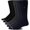 imageNautica Mens Dress Socks  5 Pack Stretch Comfort Crew Socks with Stay Up Cuffs and Reinforced Seams Shoe Size 6125NavyGreyBlack