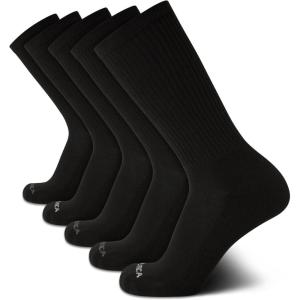 imageNautica Mens Crew Socks  5 Pack Performance Cushion Comfort Crew Socks  Athletic Socks for Men 6125Pure Black