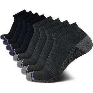 imageNautica Mens Quarter Socks  8 Pack Comfort Cushioned Athletic Ankle Socks for Men  Casual Mens Sports SocksGrey Heathernavy