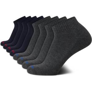 imageNautica Mens Quarter Socks  8 Pack Comfort Cushioned Athletic Ankle Socks for Men  Casual Mens Sports SocksNavygrey