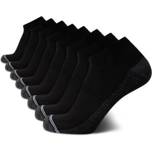 imageNautica Mens Quarter Socks  8 Pack Comfort Cushioned Athletic Ankle Socks for Men  Casual Mens Sports SocksSolid Black